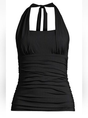 Lands End 22W Women's Black Halter Tankini Top